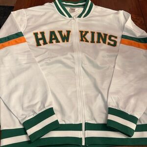 Netflix Stranger Things White and Green Hawkins Jacket Men’s Large NWOT